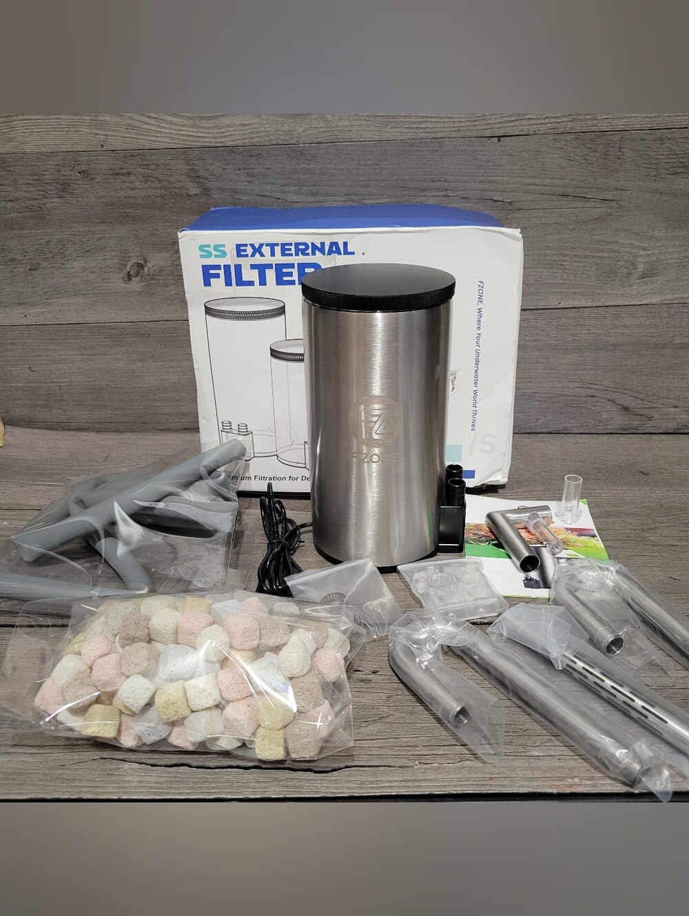 FZONE Stainless Steel External Canister Filter 90 GPH